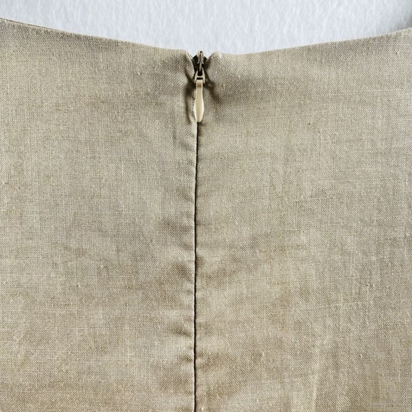 Falidal Women's Linen Beige Tunic Floral Detail Pockets Size XL Minimalist - Picture 6 of 8